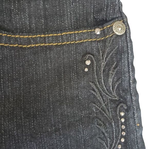 COS Jeans Black Denim Straight Leg Hi-Rise Black Embroidery Sequins Size 8P - Picture 5 of 16